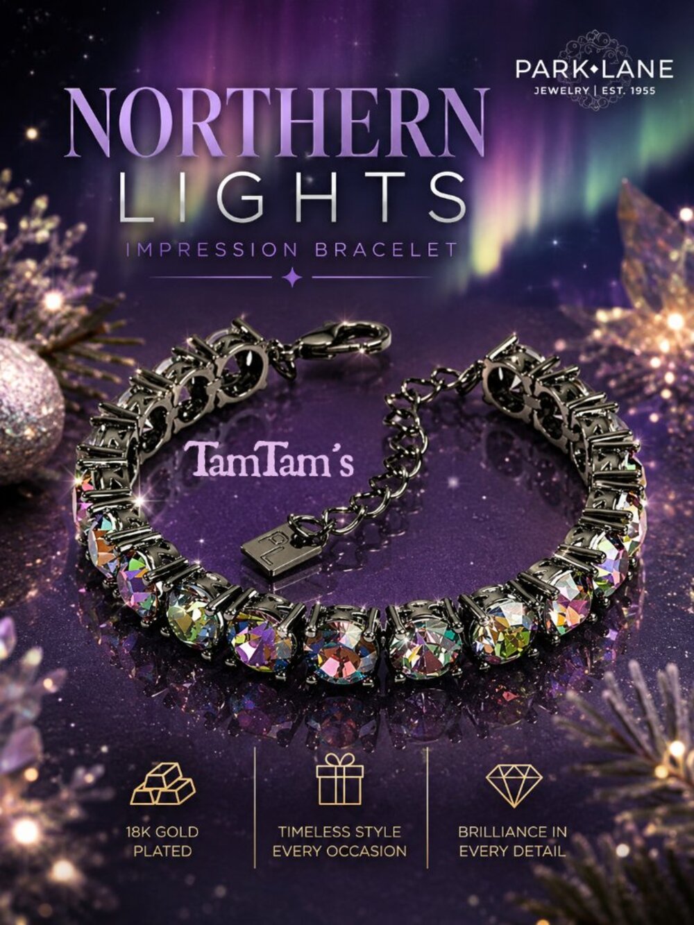 "Park Lane Northern Lights Impression Tennis Bracelet 40 Carats of Sparkle"